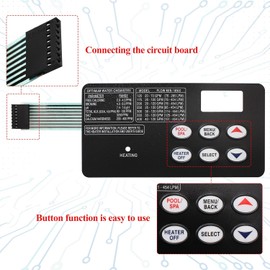 FLYINGAMZ 461106 476199 Membrane Switch Touchpad Fit for 476201 Replacement for Mastertemp and Sta-Rite Max-E-Therm Pool and Spa Heater, Aftermarket Part