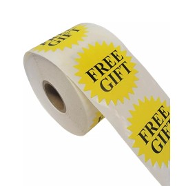 Labels and More Yellow Free Gift Sticker (2" Starburst) Thank You Appreciation Labels 500 PCS