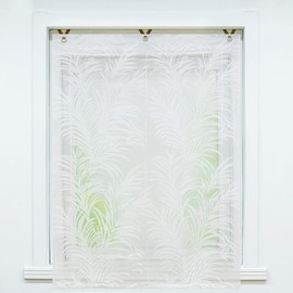 Joyswahl Alisha Voile Eyelet Roller Blind, Transparent Roman Blind with Spring, Burnout Quality, Window Curtain with Hook Hanging, Roman Blind No Drilling Required, W x H 60 x 130 cm, 1 Piece