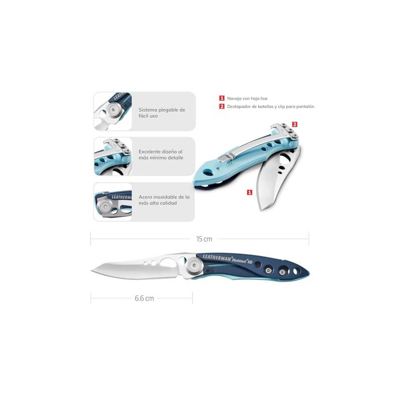 Navaja Skeletool KB Leatherman (AZUL) Nightshade