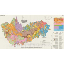 Historic Pictoric Map : Geohydrologic Framework of The Snake River Plain Regional Aquifer System, Idaho and Eastern Oregon, 1992 Cartography Wall Art : 24in x 13in