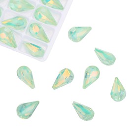 MECCANIXITY Tear Drop Rhinestones for Jewelry Making DIY for Nails Pointed Back Rhinestones Setting Crystals Stone for Crafts, Jewelry Making, Nail Arts, Shoes Green 288 Pcs