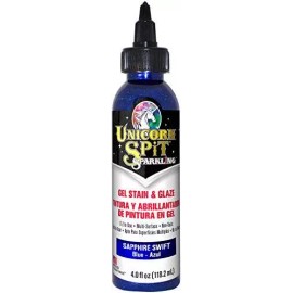 Unicorn SPiT Sparkling Sapphire Swift Gel Stain and Glaze 5775001 4.0 Fl Oz