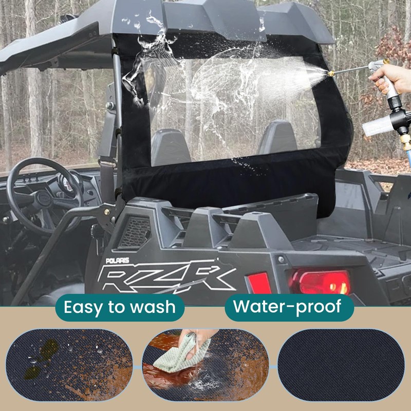QYMOTO Polaris RZR XP 900 Rear Window,Rear Windshield, Canvas Soft
