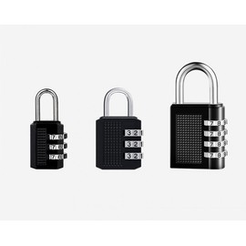 3-Digit / 4-Digit Black Dial Combination Padlock for Lockers Black 3-Digit Lock - Medium (C-Type) 4ea