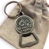 Metal Schrute Farms Bottle Opener Keychain with Gift Bag |