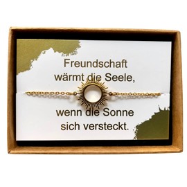 ONDEGO® GESCHENK EDELSTAHL Sonne beste Freundin Armband Freundschaftsarmband Freundschaft gold silber (Silber)