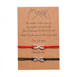 Pinky Promise Matching Couples Bracelets Distance Relationship His Cute Valentines Christmas Birthday Gifts for Him Her Boyfriend Girlfriend Bf Gf Men Women (infinty)