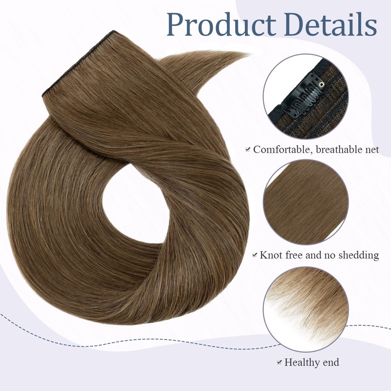 THD clip in extensions, real hair, 1 x 5 clips