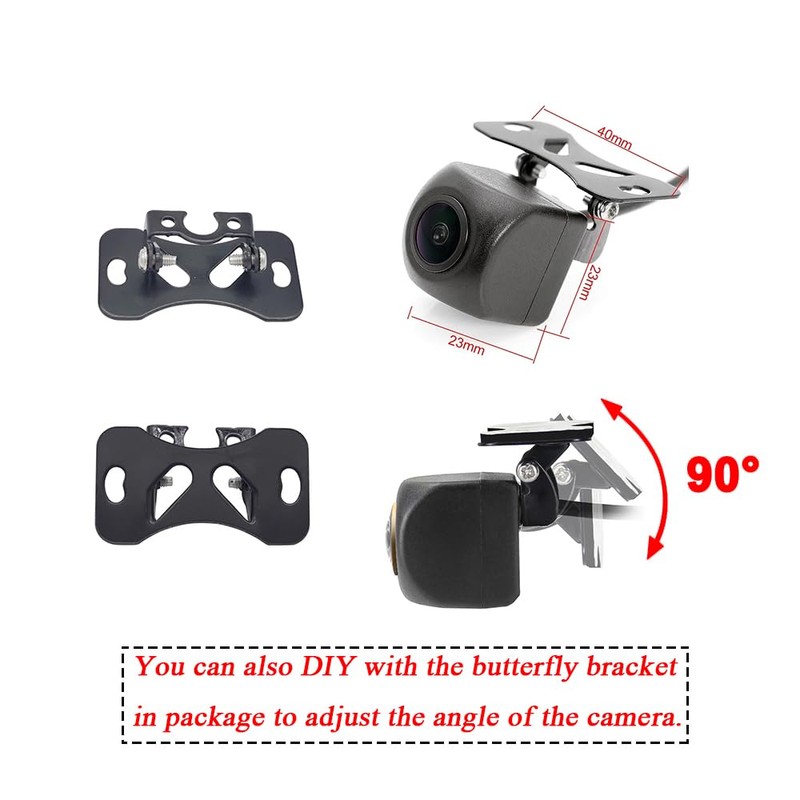aSATAH AHD/CVBS Car Rear/Front View Camera's Fisheye Lens License Plate