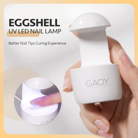 GAOY Mini UV Light for Gel Nails, Small Curing Light, Eggshell LED Nail Lamp, Fast Curing, White