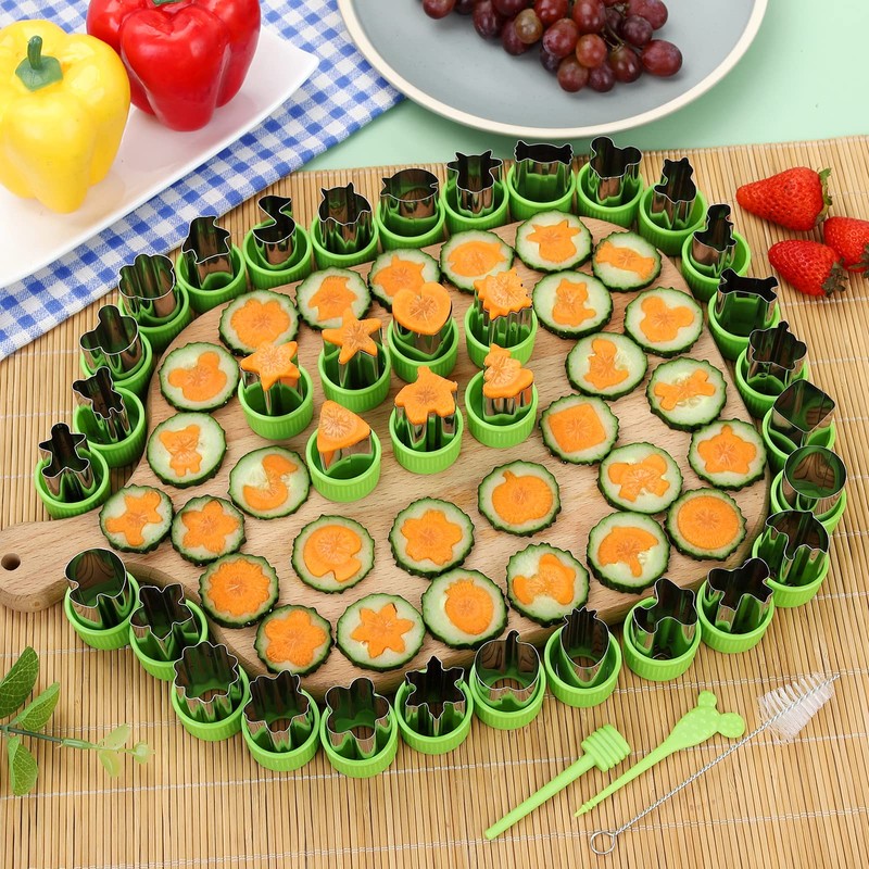 NEW LIVE 35 Pack Cookie Cutters Vegetable Fruit Cutter Shapes