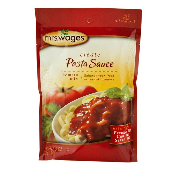 Mrs. Wages Pasta Sauce Tomato Seasoning Mix, 5 Oz. Pouch (Pack of 2)