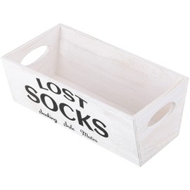 Lost Socks Basket Lost Socks Sign Farmhouse Laundry Room Decor and Accessories Lost Socks Bin Laundry Room Decor Laundry Room Storage Organization Hanging Wall Basket for Laundry Room Storage (White)