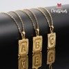 1 Piece A-Z Letter Square Pendant Necklace, Statement Trend Geometric