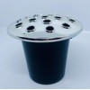 David Fischhoff Plastic Grave Flower vase Memorial Pot with Silver