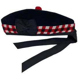 DSS KILT GLENGRRY Tapas, Negro con dados rojos, negros y blancos, 53 cm