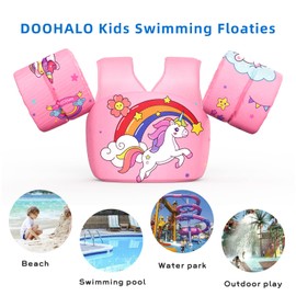 DOOHALO Kids Swim Floats for 28-70 Pounds Kid Arm Shoulder Float Vest Fit for 2-8 Years Older Boys Girls Toddler Baby Children