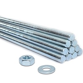 1 x M12 (300mm Length) Threaded BAR Plus Nuts & WASHERS - ZINC BZP, Rod, Stud
