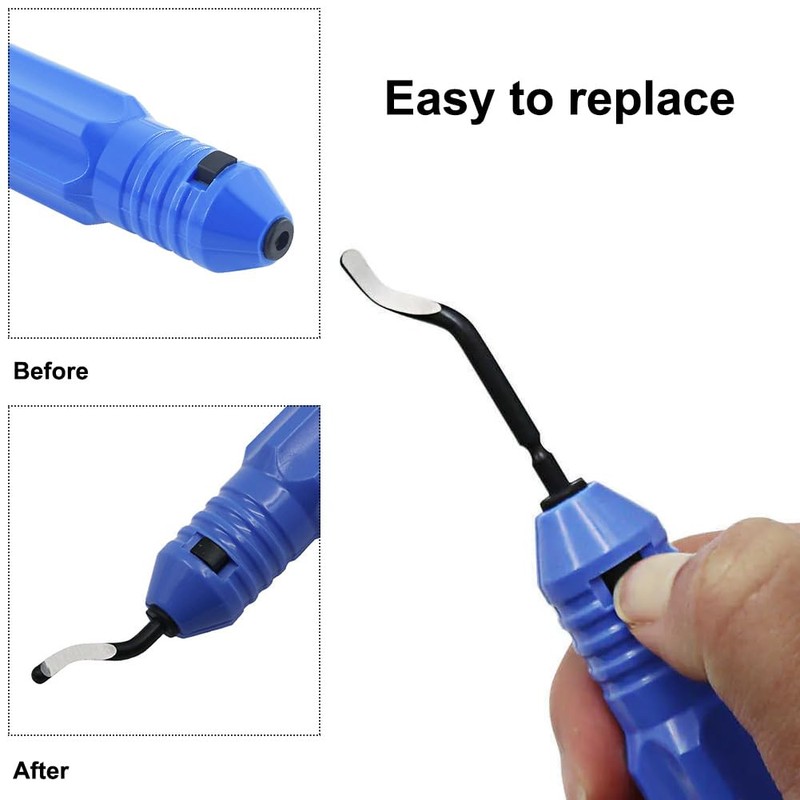 Universal deburring tool, deburrer, hand deburrer, 360° rotating blade cutting