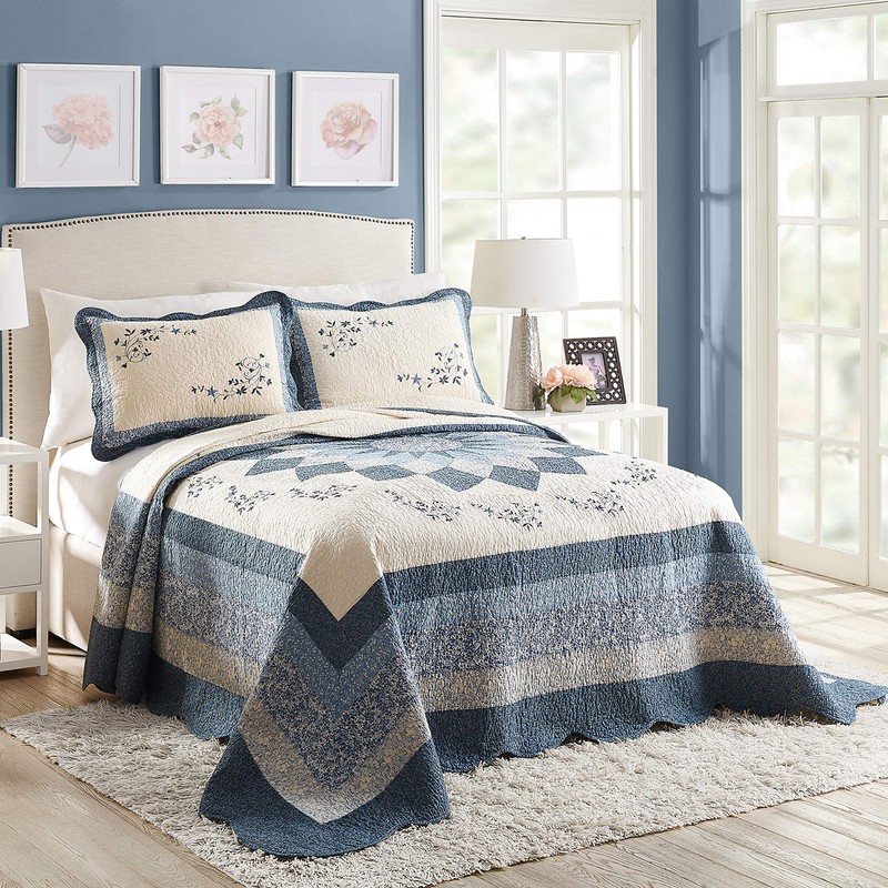 Modern Heirloom Charlotte Standard Sham, Blue, 26" x 20"