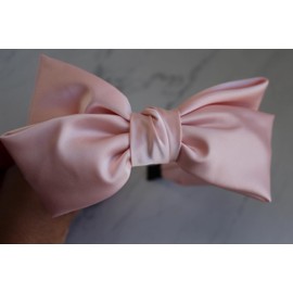Bow Satin Headband (Pink, 2.5 inch)