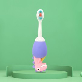 Kid Soft Brush Hair Toothbrush Cartoon Cute Dental Care Stain Removal Deep Clean Child Toothbrush for Boys Girls Purple