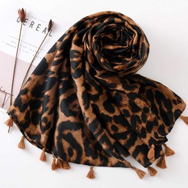 BUZZxSELECTION Women's Stole Leopard Print Large Scarf Animal Design SK003