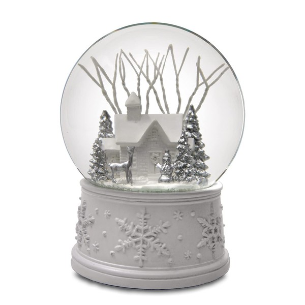 100MM White Christmas Snow Globe from The San Francisco Music Box Company