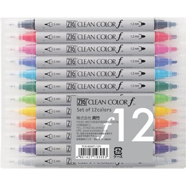 Kuretake Water Based Pen ZIG Clean Color f TCS-6000T/12V 12 Colors