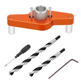 SLIIMU Floating Shelf Installation Dowel Jig Kit with 1/2 x 9.8'' &1/2 x 5''Bit,Mantle Straight Hole Drill Guide for Hidden Shelf Bracket,Self Centering Doweling Drill Jig for Invisible Shelf Hardware