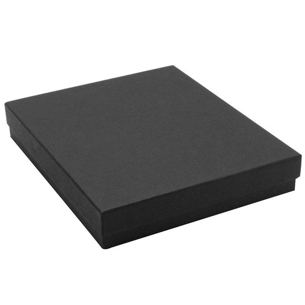 Matte Black Cotton Filled Jewelry Gift Boxes ~ Pack of 100 (5-3/8" x 3-7/8" x 1" H)