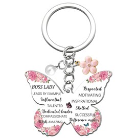 Uerifr Boss Lady Gifts for Women Best Boss Gifts Difference Maker Keychain Ideas Birthday Boss's Day Gift for Bosses Female Office Leadership Gift for Women