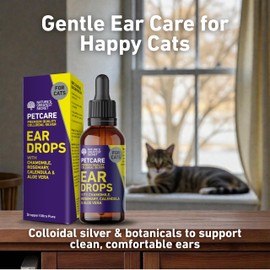 Nature's Greatest Secret Ear Drops for Cats 30ml | Colloidal Silver & Botanicals | Cleans & Conditions | Vegan | UK Made