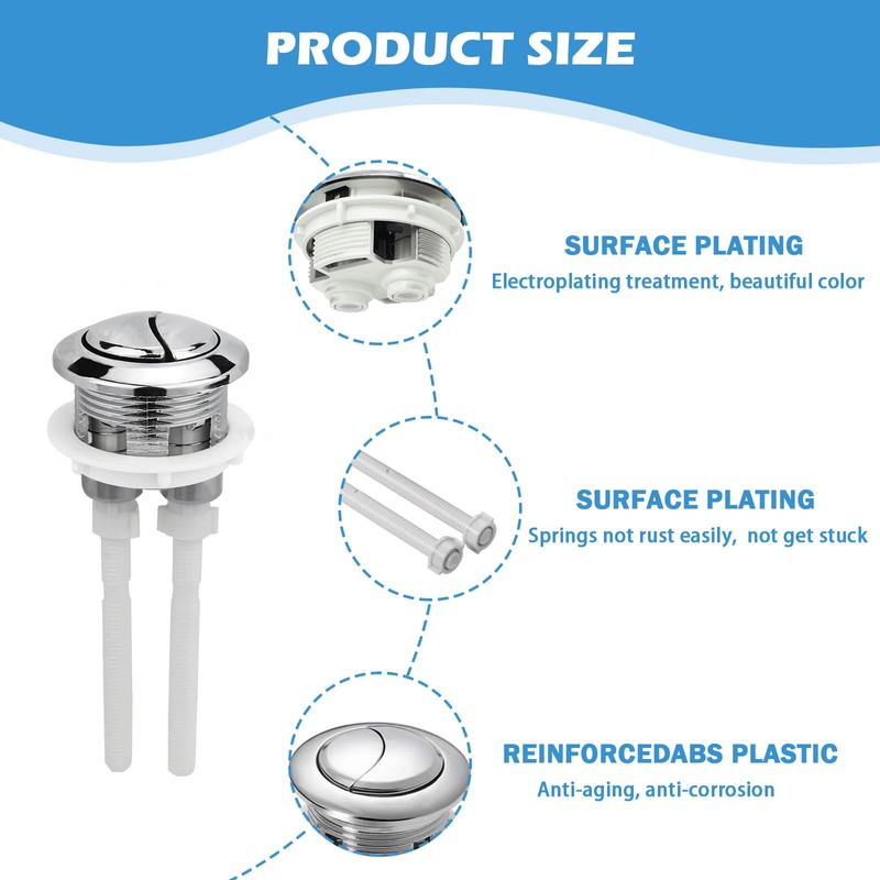 Toilet Push Button Flush Replacement, YTOOK Dual Toilet Flush Button
