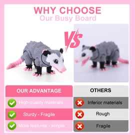 Gencokok 2PCS 3D Printed Opossum Articulated Animals, 5.9 in Possum for Stress Relif Fidget Toy, 3-D Printed Toys for Desk Decoration, Cute Articulated Flexible Opossum for Chirstmas,Birthday Gifts