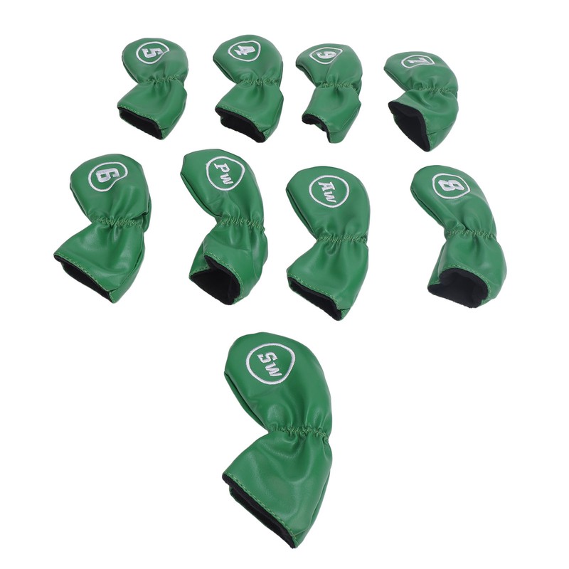 9pcs Golf Club Cover PU Leather Stylish Portable Golf Head
