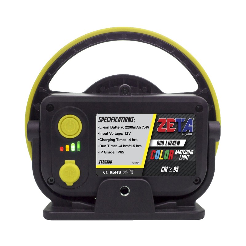 ZETA 900 Lumen Rechargeable Paint/Detailing Color Matching Light CRI 95