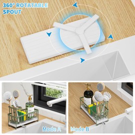 Cisily Sponge Holder for Kitchen Sink, Sink Caddy Organizer with High Brush Holder, Kitchen Countertop Organizers and Storage Essentials, Rustproof 304 Stainless Steel (Sage Green, 9.25″)