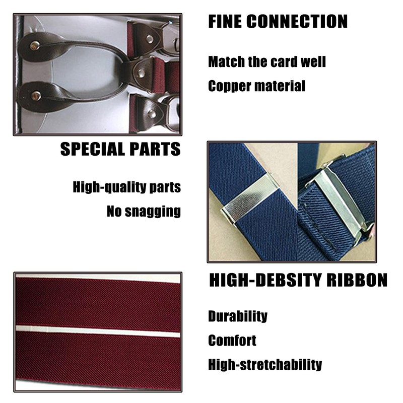 WYDDDARY Suspenders for Men 1.4'' Wide Adjustable Suspenders with Elastic