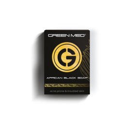 Green Med - African Black Soap - Eliminate Acne | Pimples and Acne Scars | Regenerates the skin | Deep clean pores and Regenerate damaged pores | Face and Body Bar | 2.82oz Soap