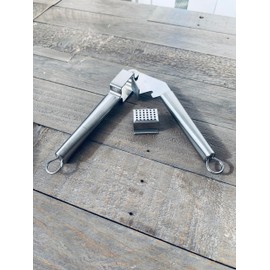 Professional Stainless Steel Garlic Press, Garlic Mincer Tool, Ergonomic Design, Easy to Clean, Easy to Use, Durable & Strudy Construction, Dishwasher Safe Garlic Crusher