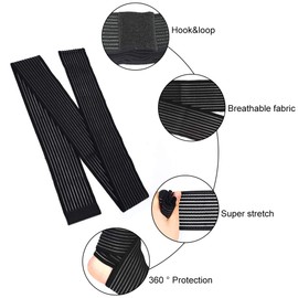 SEAFRONT Black High Elastic Elastic Band Bandage Velcro Sports Calf Thigh Bandage Knee Brac Compression Bandage Support Bandage