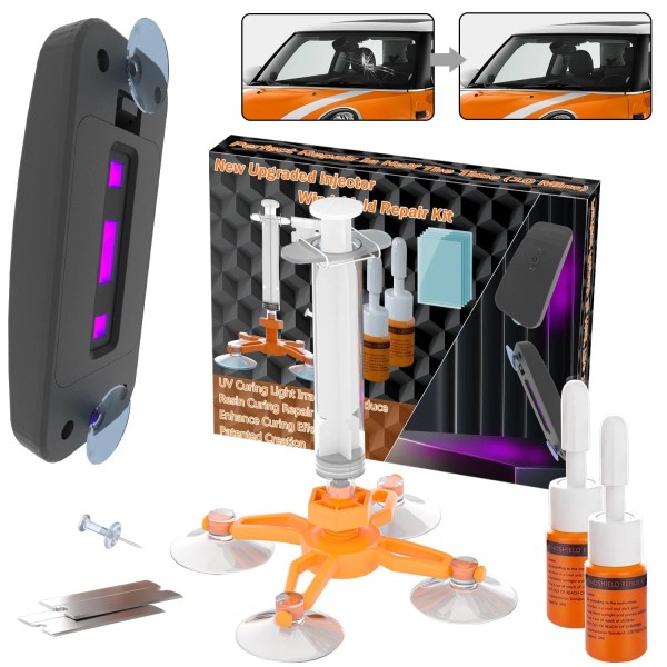 Brennenstuhl Windshield Repair Kit for Chips and Cracks, Rock Chip