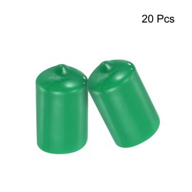 uxcell 20pcs Rubber End Caps 17mm(2/3") ID Vinyl Round End Cap Cover Screw Thread Protectors Dark Green