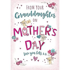 Piccadilly Greetings Cute Mother's Day Card from Granddaughter - 9 x 6 inches