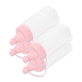 Mobestech 4PCS Squeeze Bottles Reusable Dressing Containers for Sauces Condiments and Honey Portable Seasoning Dispenser Pink