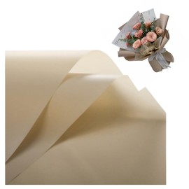 DODXIAOBEUL 20 Sheets Waterproof Flower Wrapping Paper, Florist Bouquet Paper DIY Crafts,Wrapping Paper Gift Packaging Florist Bouquet Material 22 x 22 inch (Milk Tea Color)