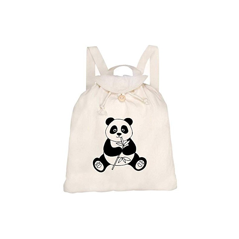 Azeeda 'Panda Eating' Canvas Rucksack/Backpack (RK00000581)