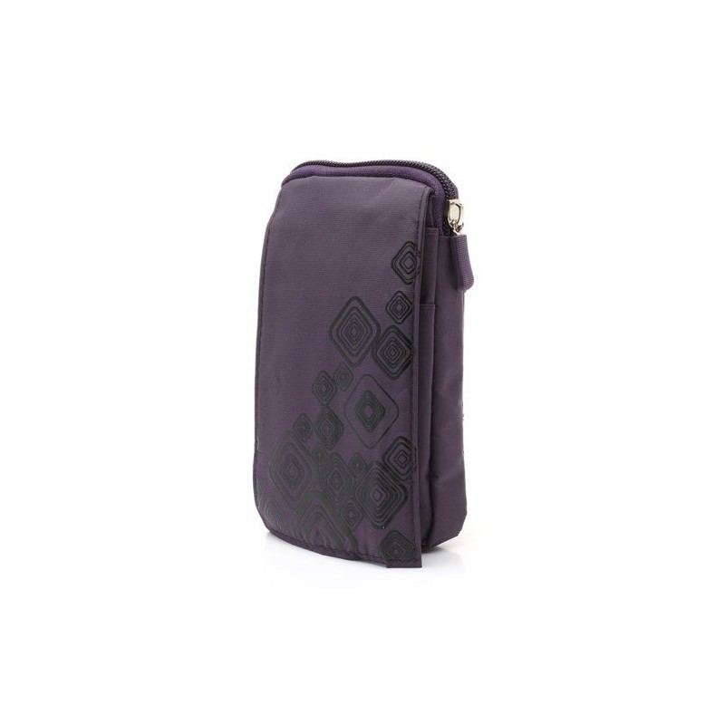 DFV Mobile Multi Functional Vertical Stripes Nylon Pouch Bag Case
